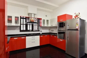 modular-kitchen-red-white-interior-designers-in-thrissur